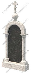 Вертикальный комбинированный православный памятник с аркой PA-18