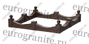 Цоколь на могилу из гранита фигурный с шарами C-4