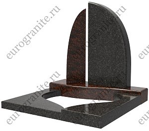  Двойной вертикальный Европейский памятник с вырезанным сердцем на могильной плите ЕВРО-11