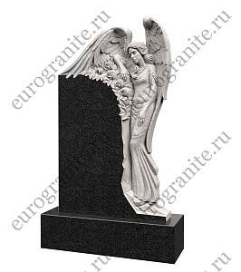 Памятник с ангелом и розами AG-6