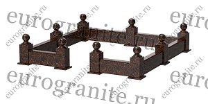 Цоколь на могилу из гранита прямоугольный с шарами C-9