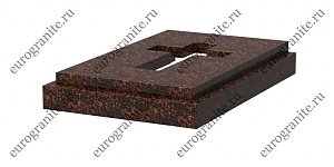 Цветник на могилу с вырезанным крестом Ц-9